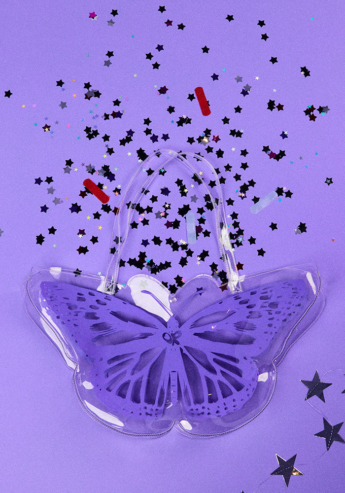 butterfly tote in clear