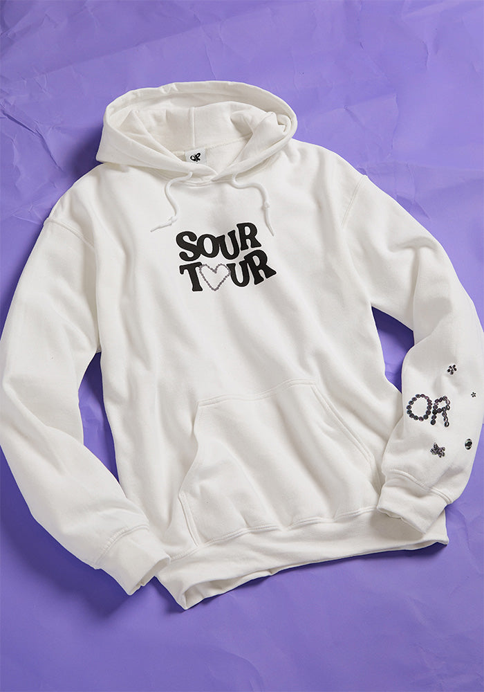SOUR tour hoodie in white