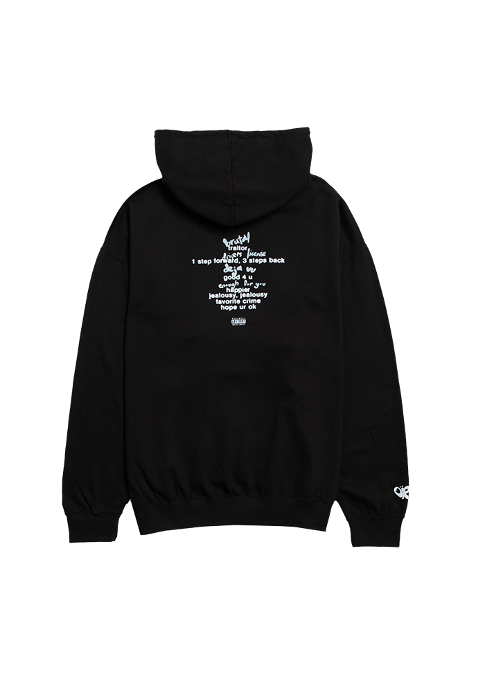 SOUR safety pin tracklist hoodie