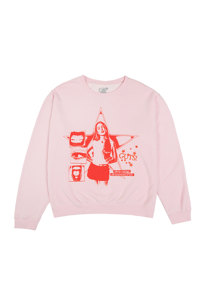 GUTS world tour crewneck pullover in pink