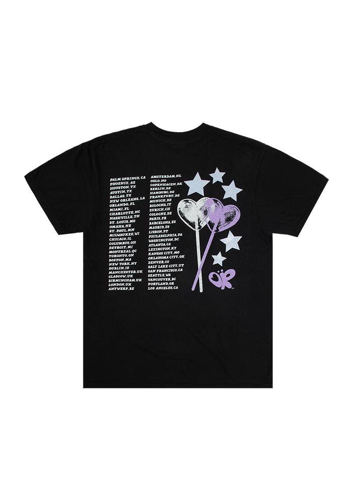 GUTS world tour lollypop dateback t-shirt in black