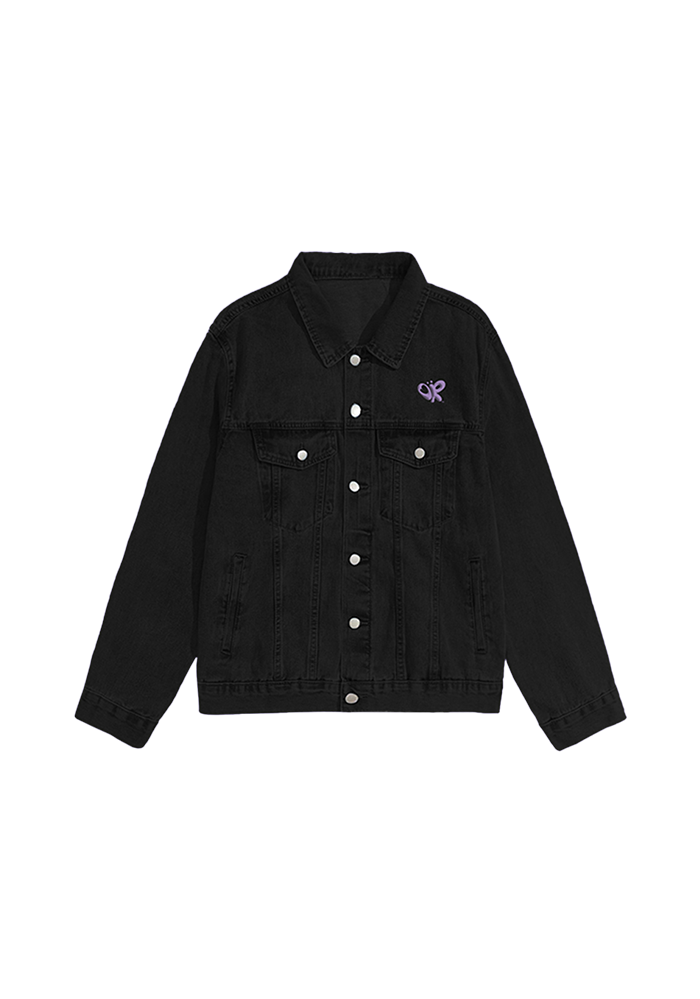 spill ur GUTS black denim jacket