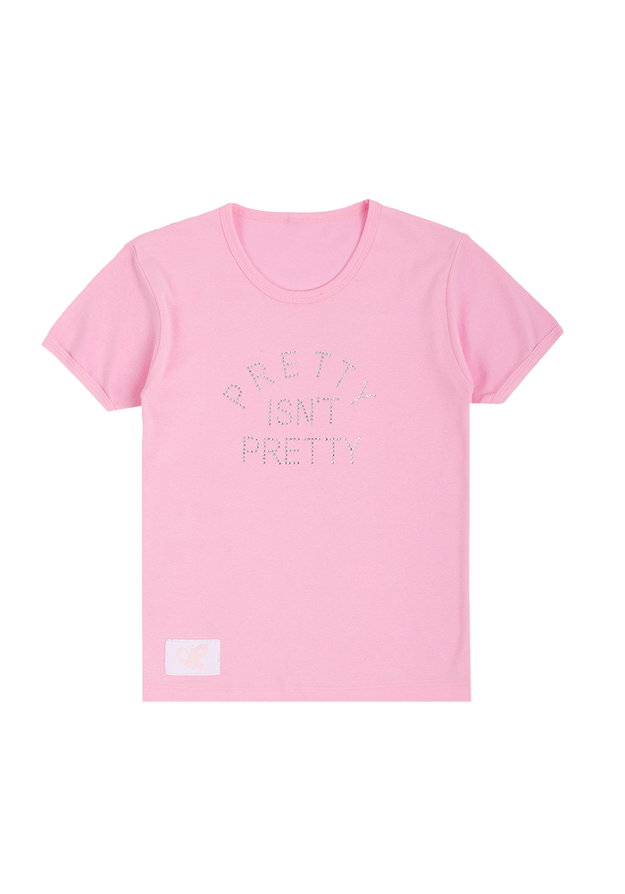 pretty isn't pretty rhinestone t-shirt
